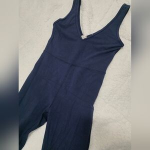 Wilfred Free Navy Jumpsuit - V Cut (Front And Back) - Size Small - Ankle Length